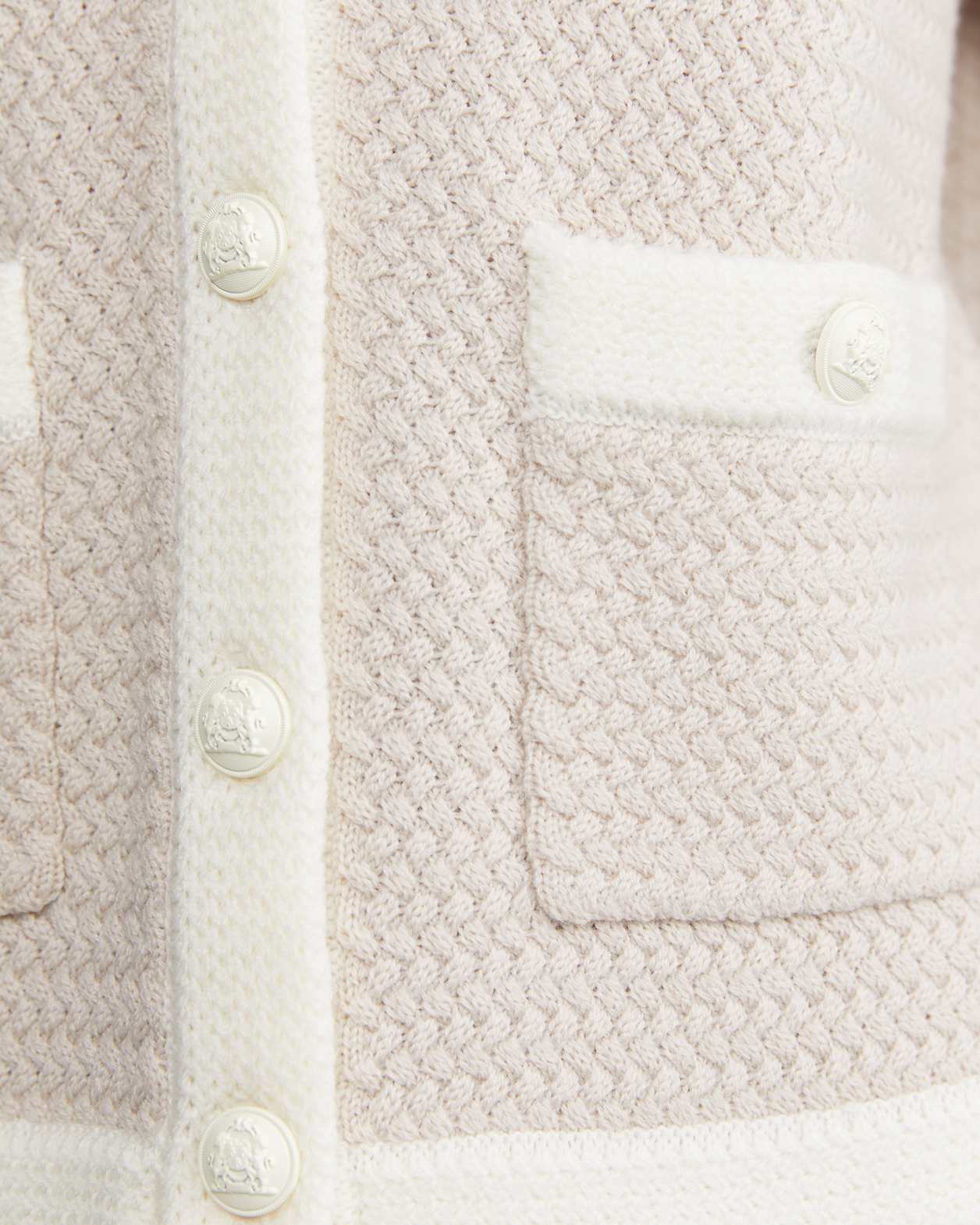 Joyce Merino Wool Cardigan in CHALK