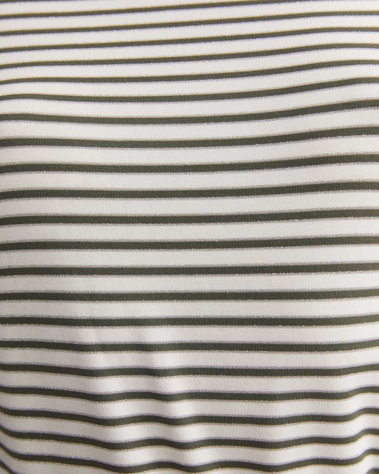 Stripe Lurex Long Sleeve Magic Tee in WHITE/KHAKI