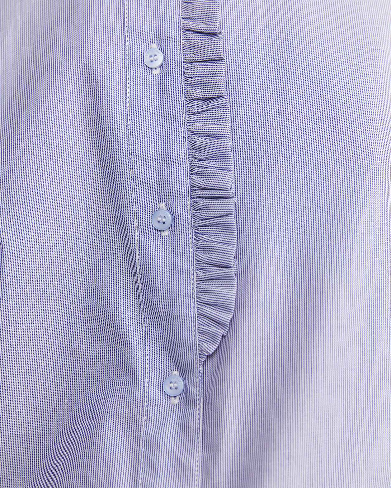 Asha Stripe Ruffle Blouse in BLUE/WHITE