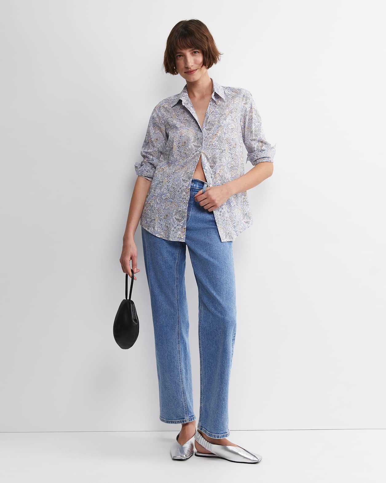 Enzo Liberty Long Sleeve Shirt in BLUE MULTI