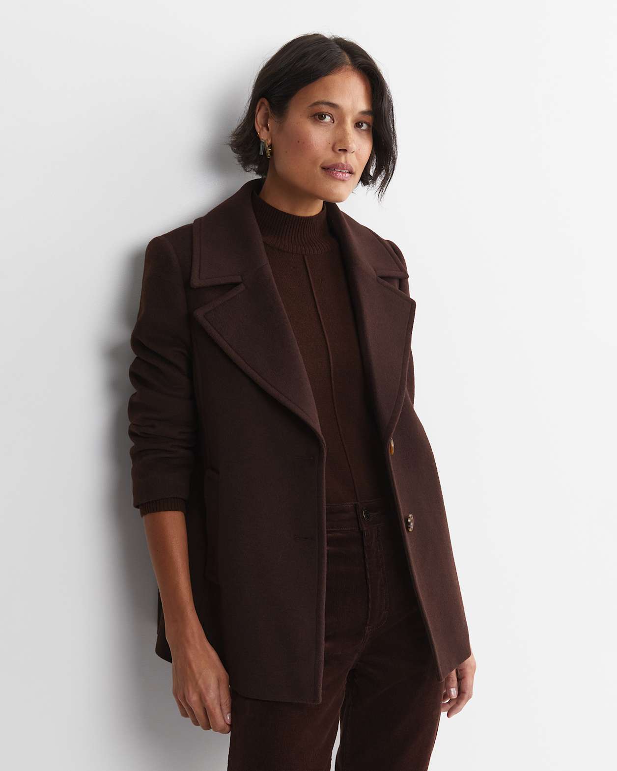 Saskia Single Breasted Jacket in CHOCOLATE
