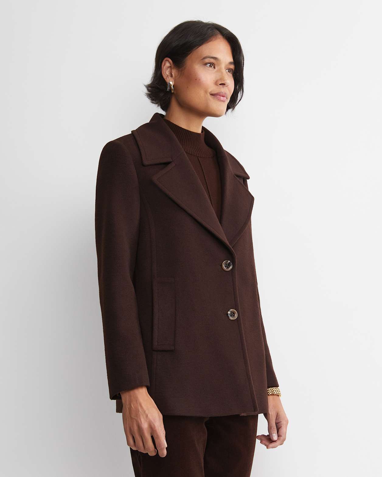 Saskia Single Breasted Jacket in CHOCOLATE