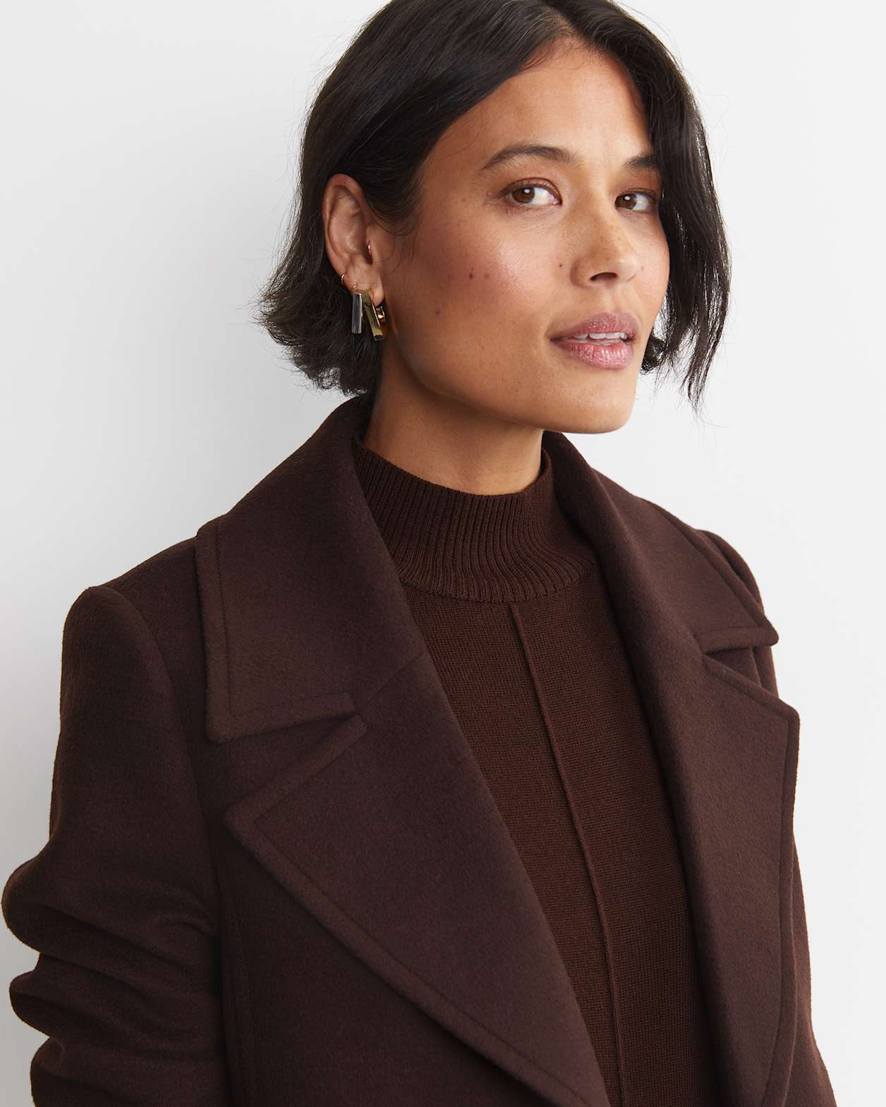 Saskia Single Breasted Jacket in CHOCOLATE