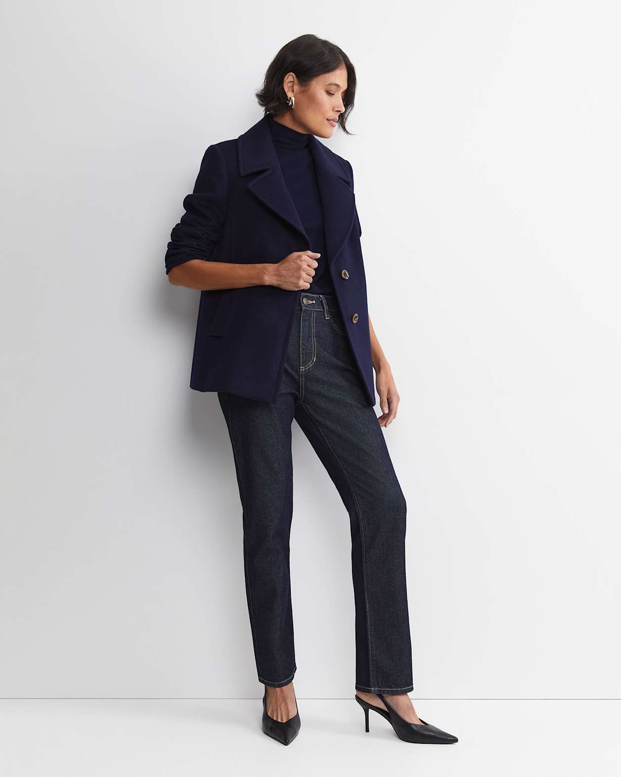 Saskia Single Breasted Jacket in NAVY
