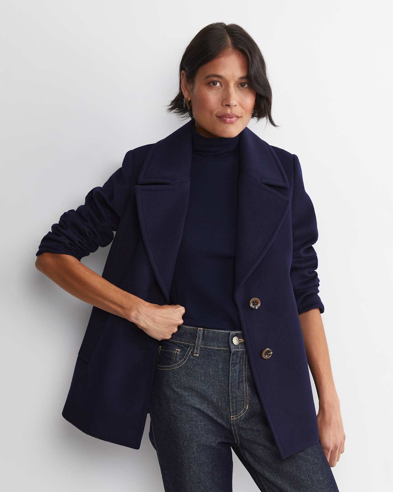 Saskia Single Breasted Jacket in NAVY