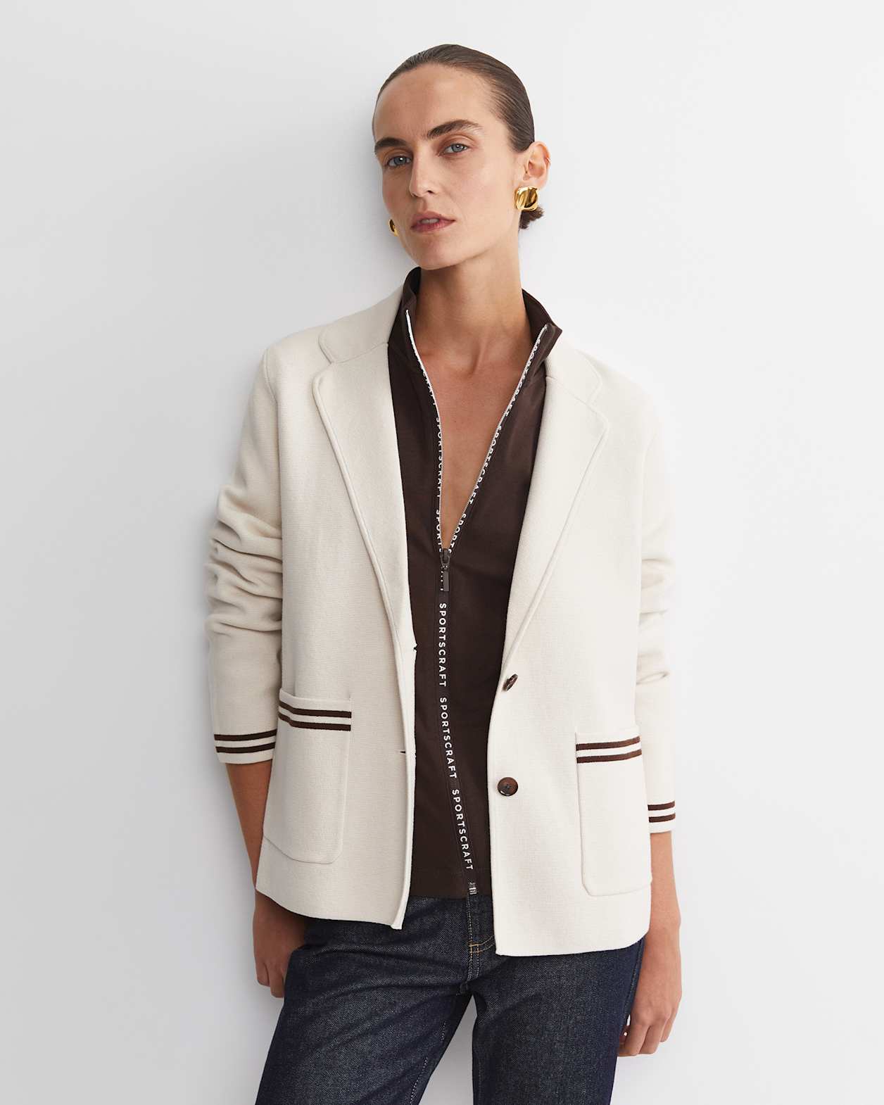 Cotton Cashmere Cardigan in CHALK