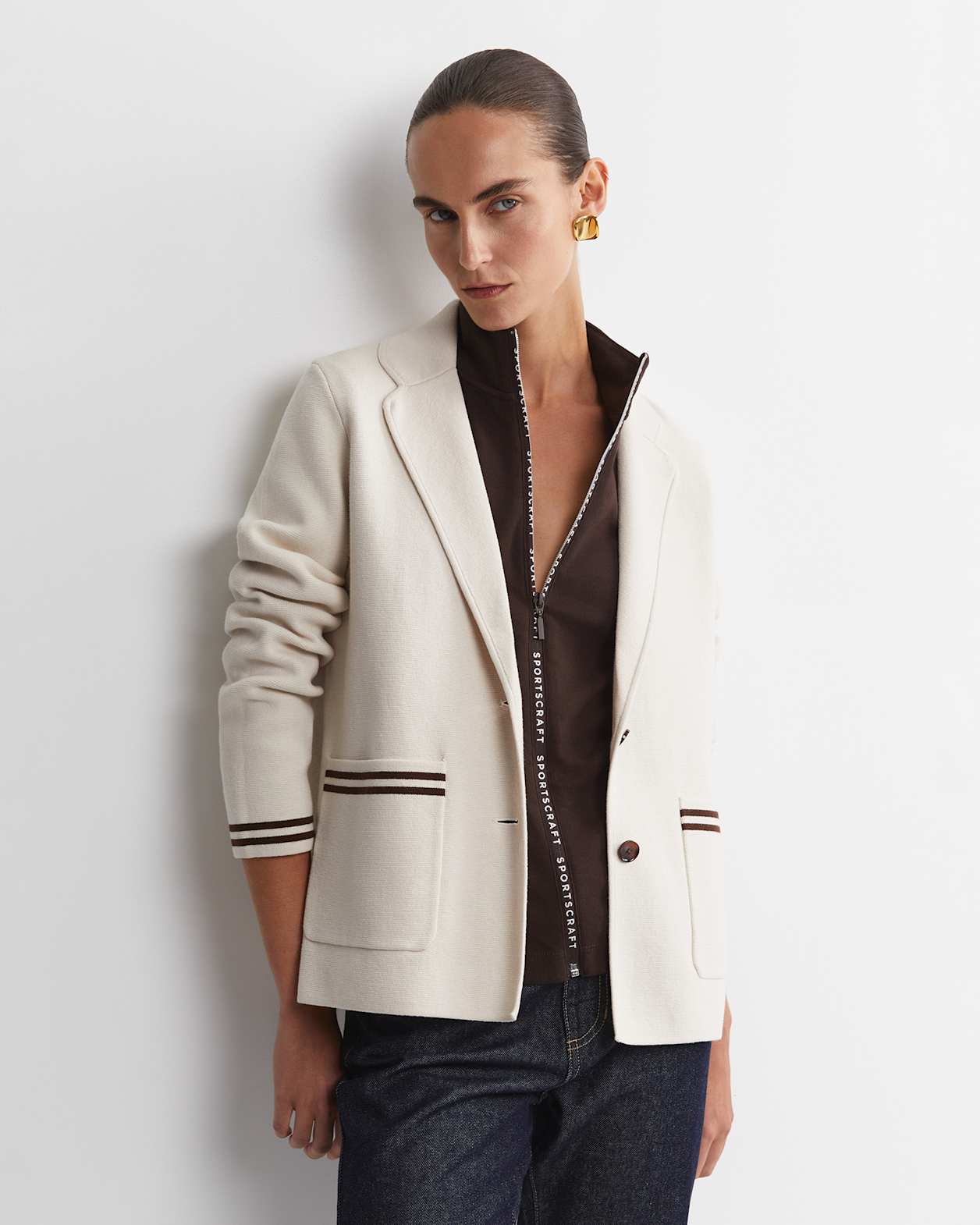 Cotton Cashmere Cardigan in CHALK