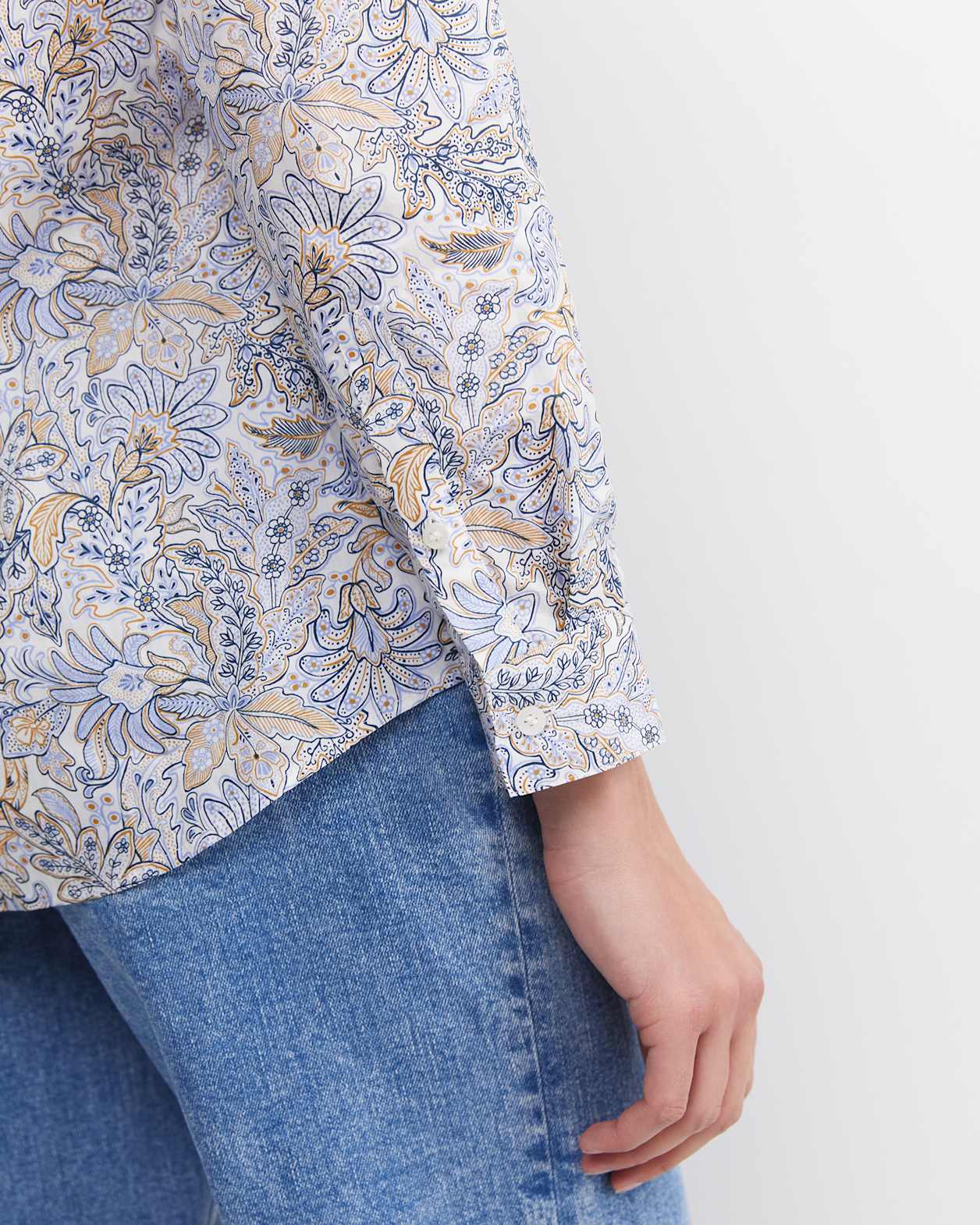 Enzo Liberty Long Sleeve Shirt in BLUE MULTI