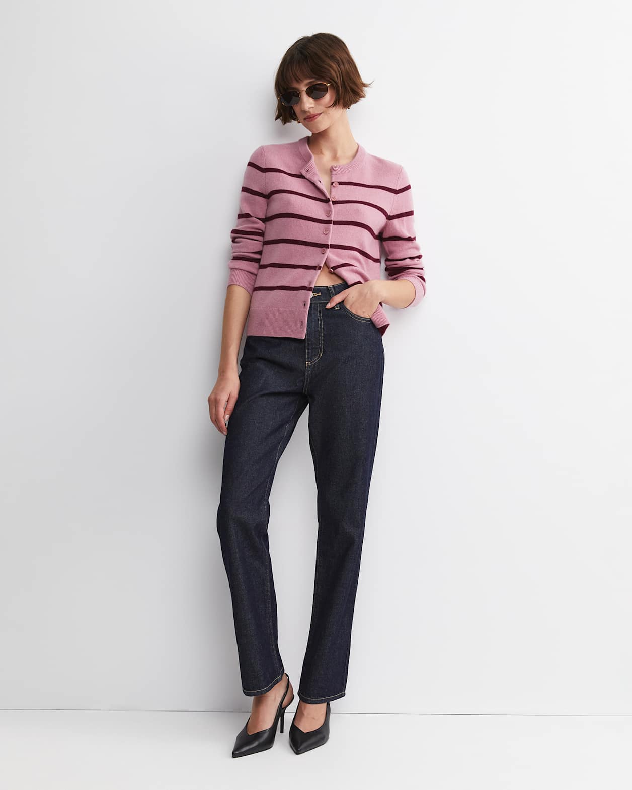 Sunshine Wool Cardigan in PINK MULTI