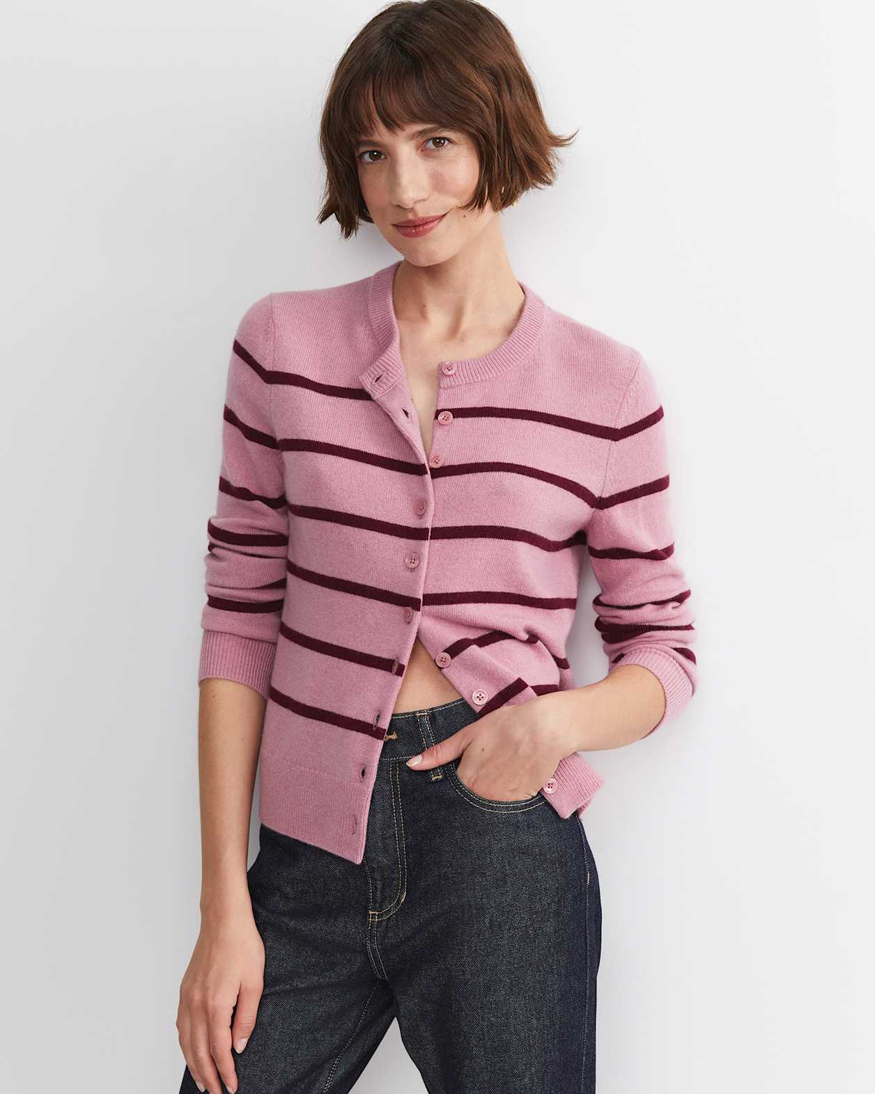 Sunshine Wool Cardigan in PINK MULTI