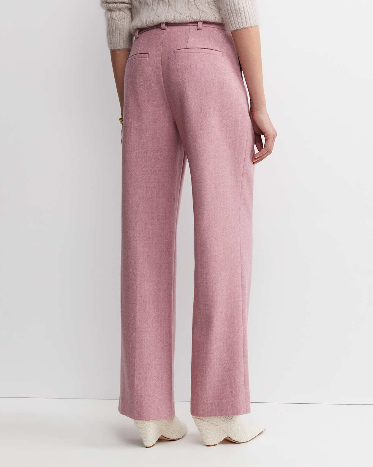 Frankie Wide Leg Pleat Pant in DUSTY PINK