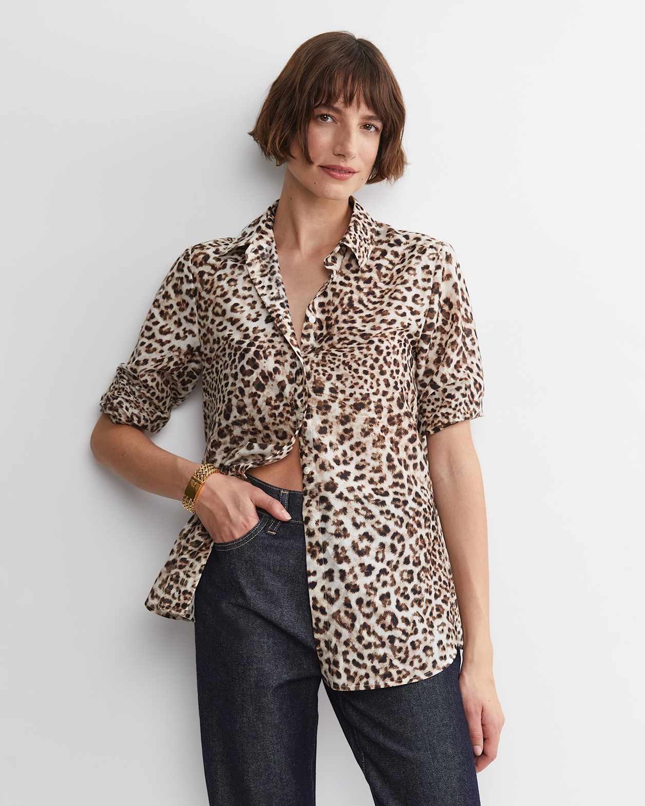 Leo Cotton Silk Shirt in MULTI