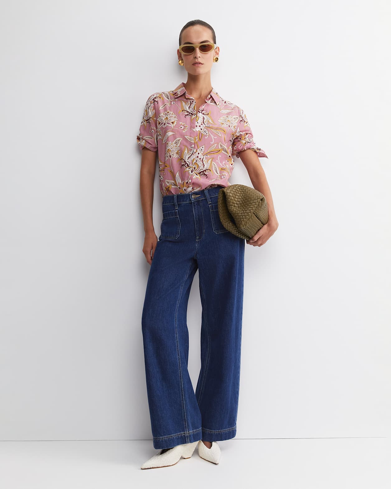 Sue Paisley Long Sleeve Cotton Silk Shirt in PINK MULTI