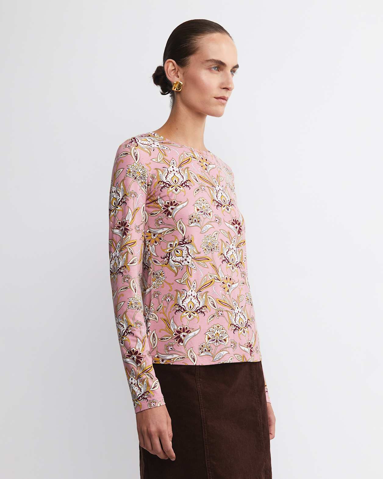 Sue Paisley Long Sleeve Magic Tee in PINK MULTI