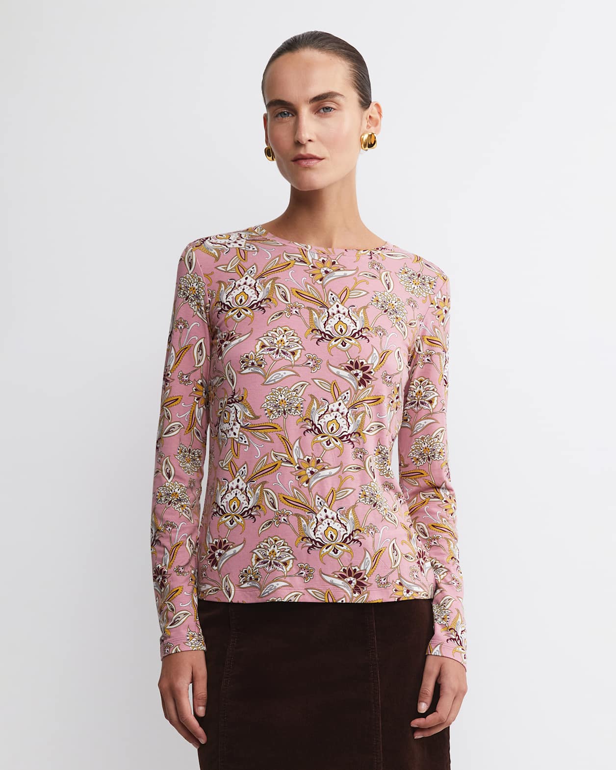 Sue Paisley Long Sleeve Magic Tee in PINK MULTI