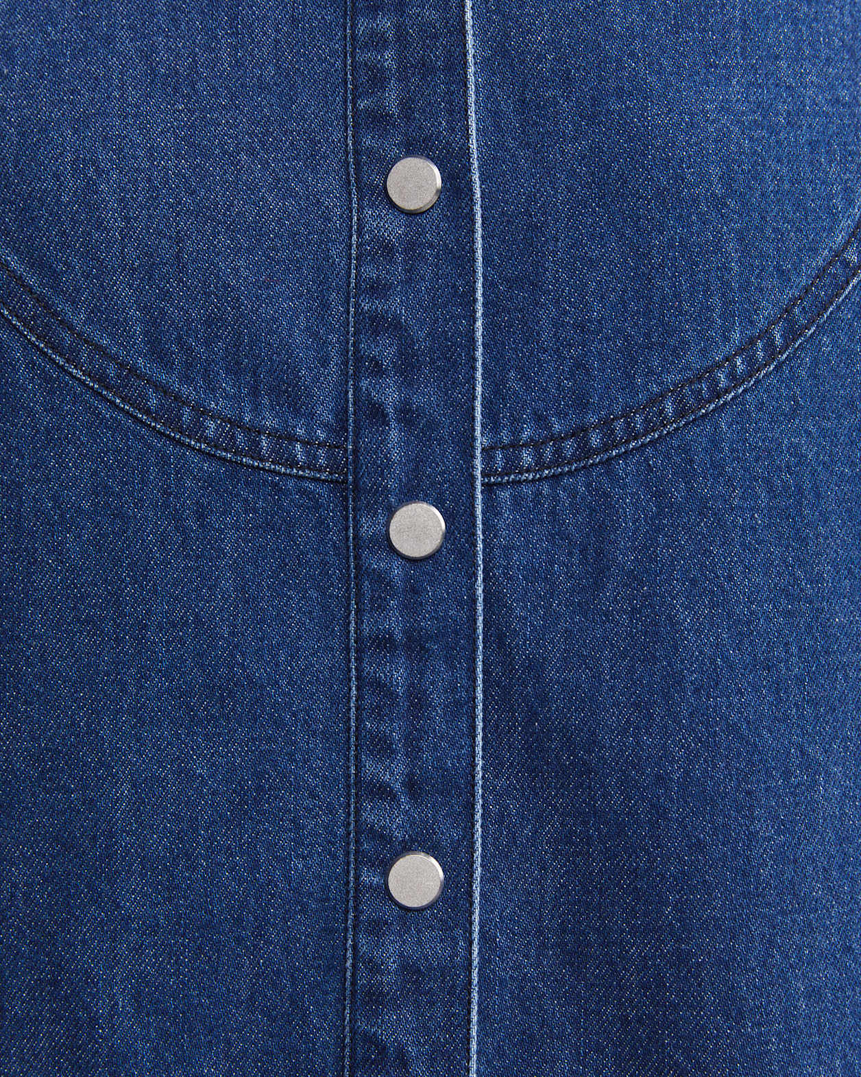 Kali Long Sleeve Denim Blouse in DENIM MID WASH