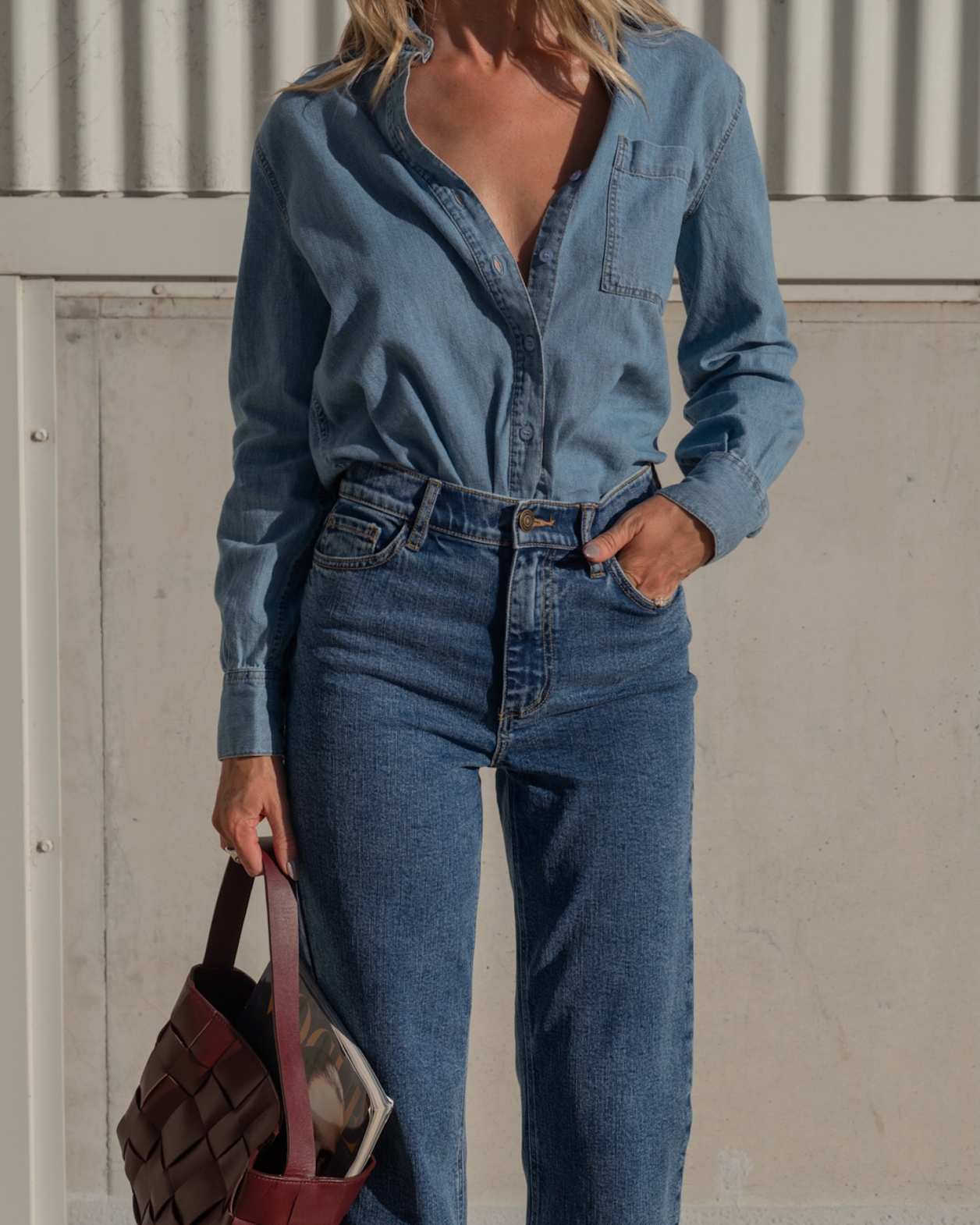 Carrie Chambray Long Sleeve Shirt in CHAMBRAY