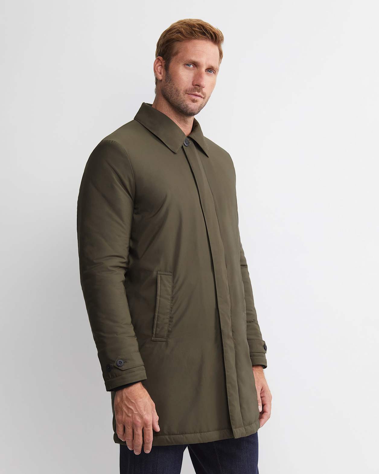 Seaburn Padded Coat in DARK KHAKI
