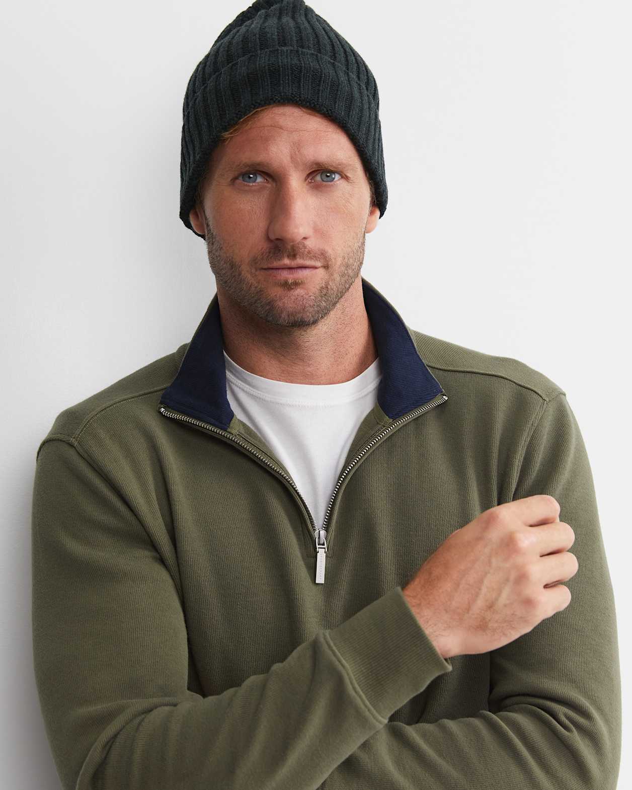 Sussex Wool Blend Beanie in FOREST