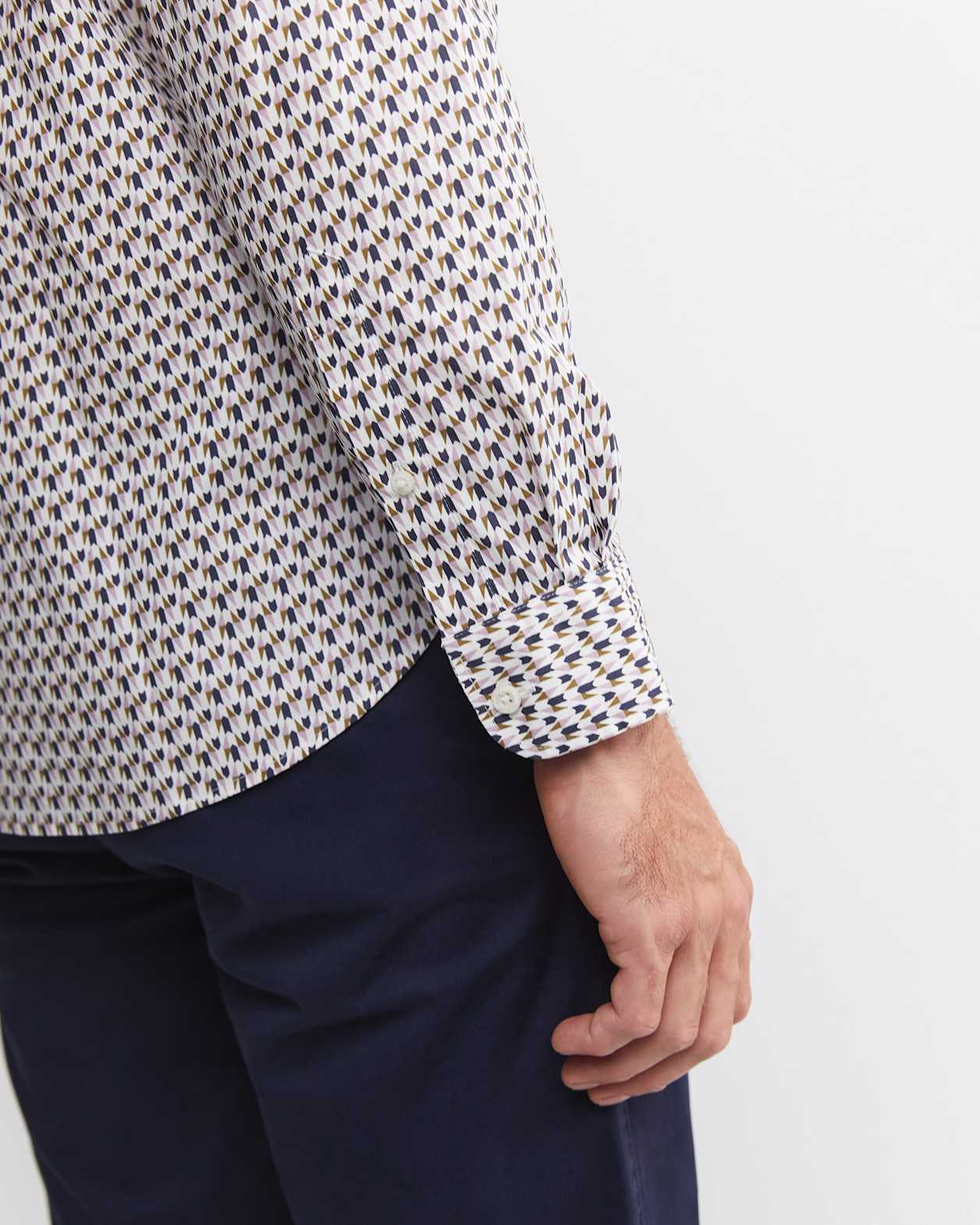 Leo Liberty Long Sleeve Shirt in WHITE/MULTI