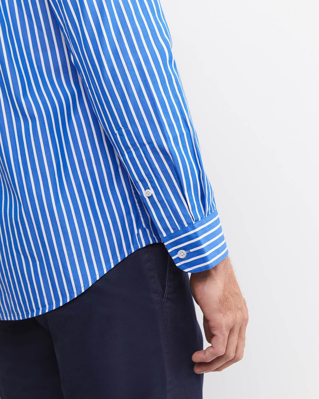 Ryan Long Sleeve Stripe Shirt in DUTCH BLUE
