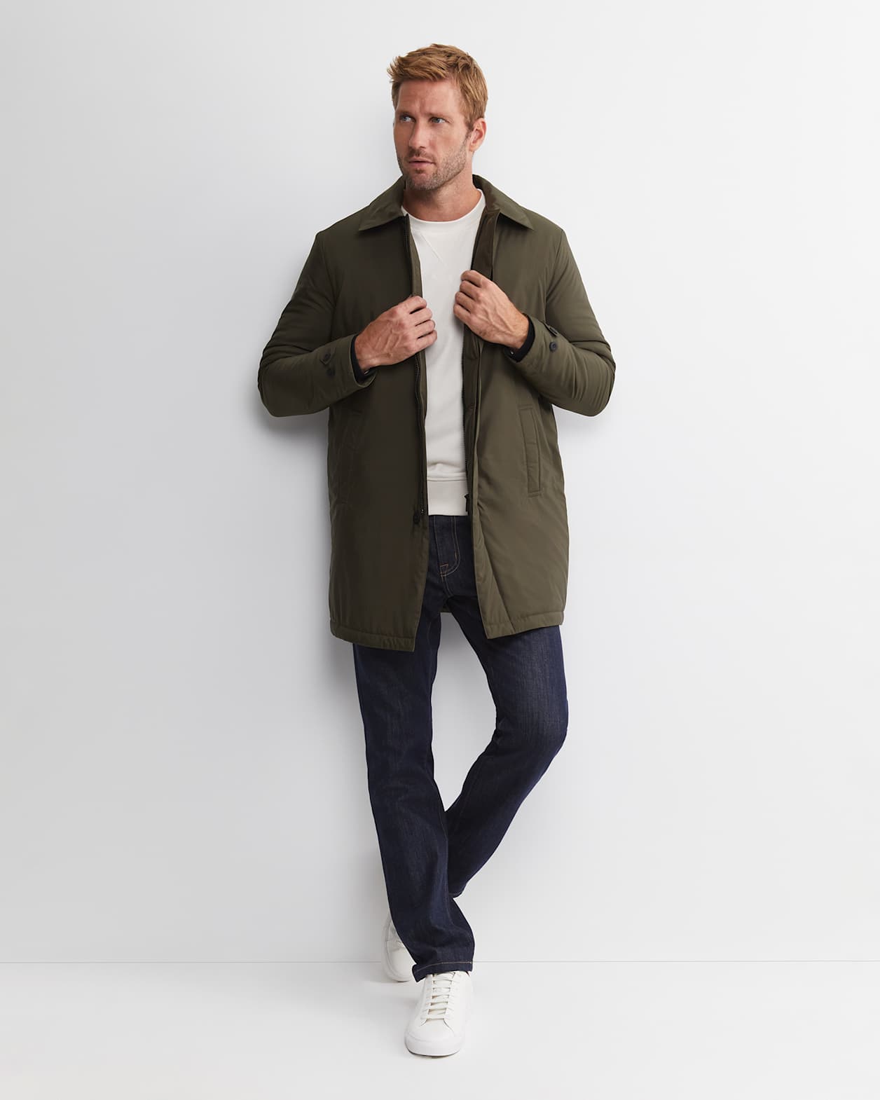 Seaburn Padded Coat in DARK KHAKI