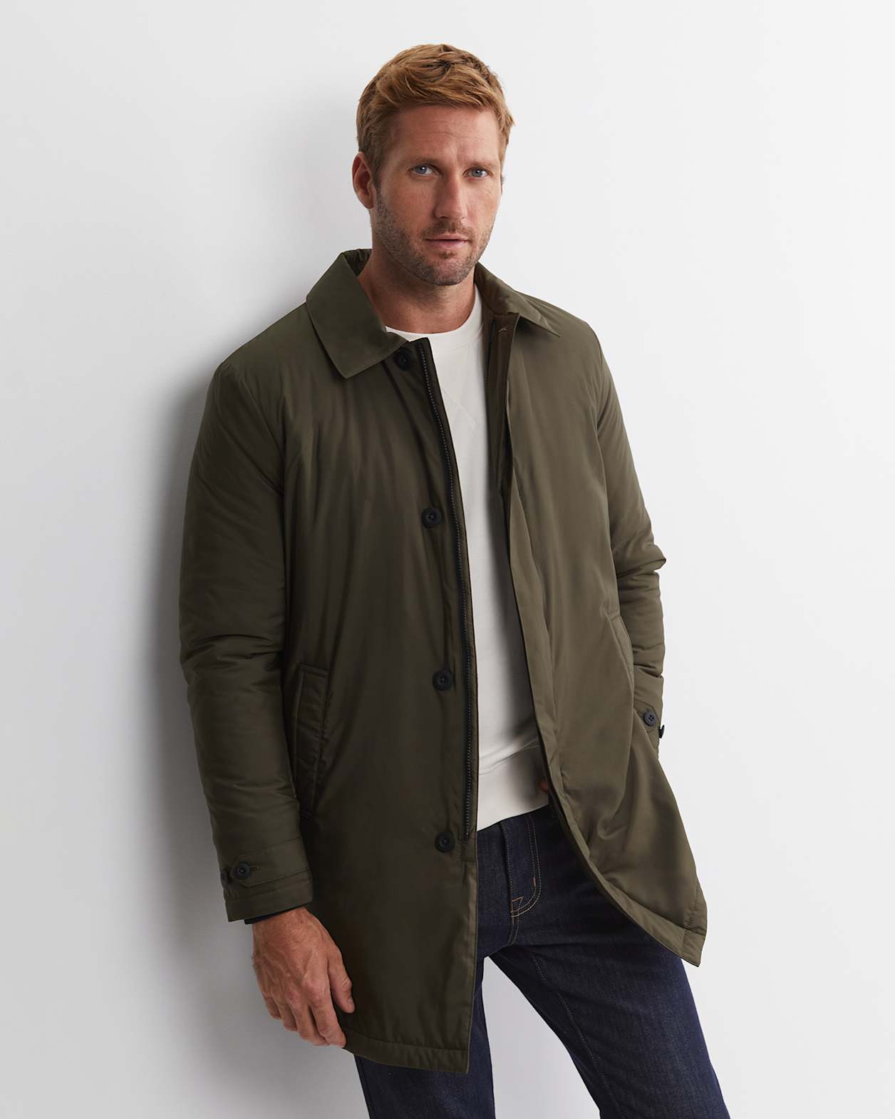 Seaburn Padded Coat in DARK KHAKI