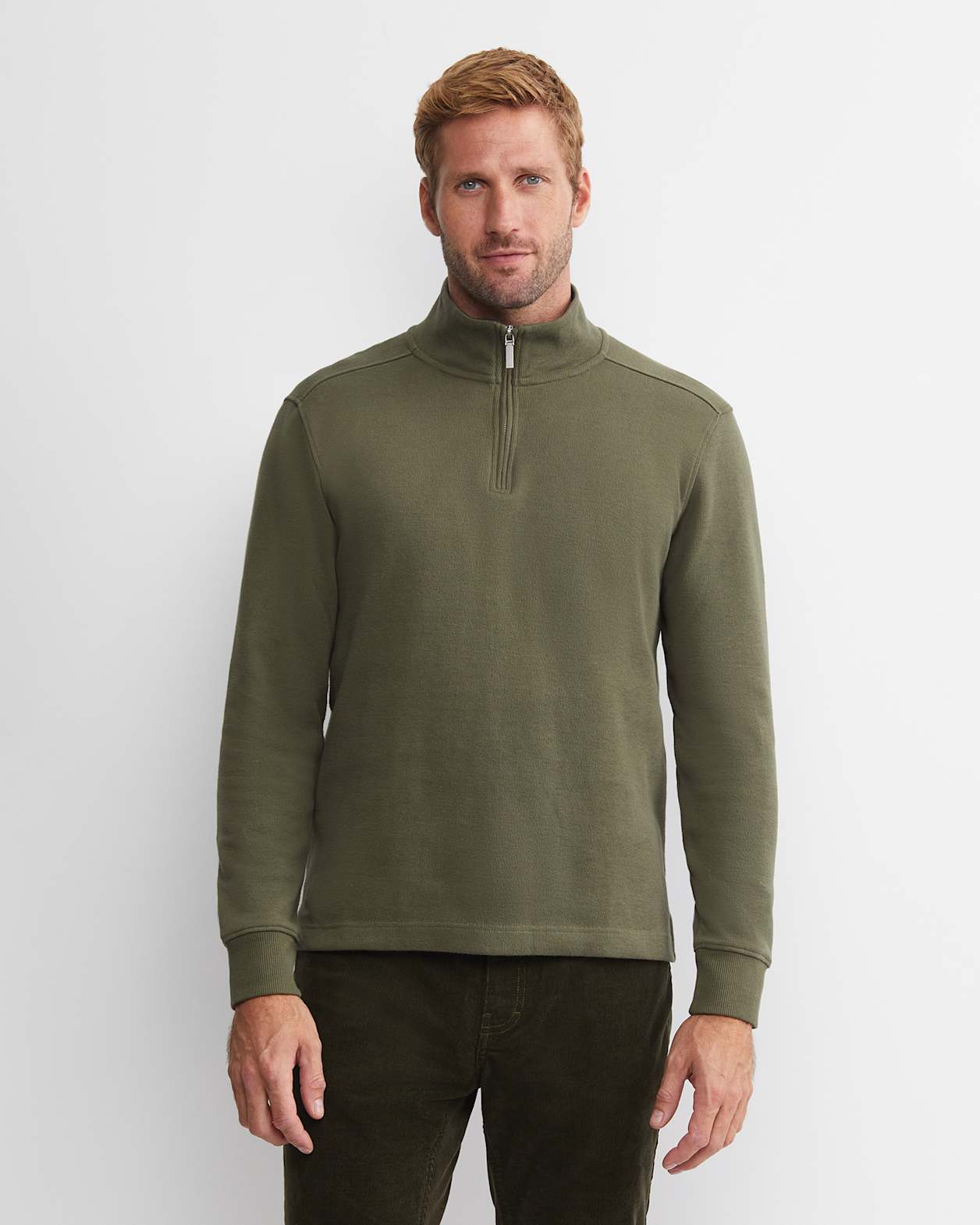 SC Quarter Zip Sweat in KHAKI