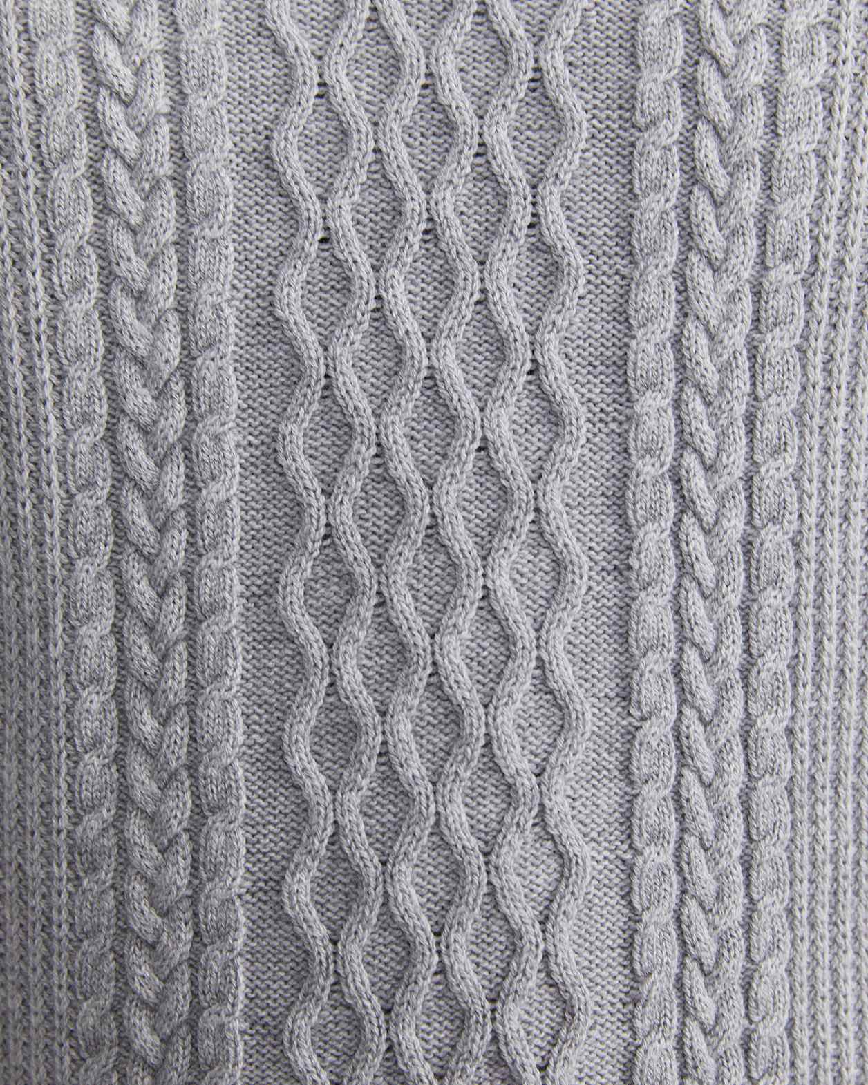 Joshua Cable Crew Knit in GREY MELANGE