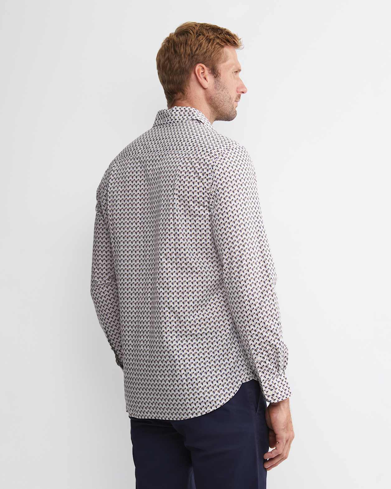 Leo Liberty Long Sleeve Shirt in WHITE/MULTI