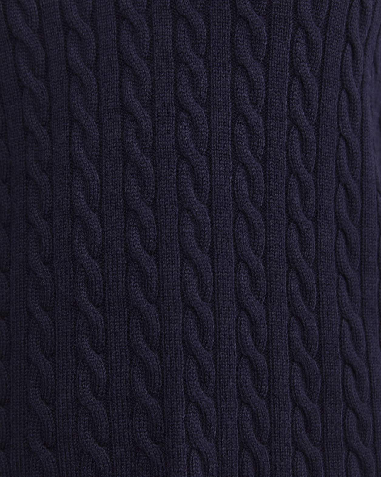 Baby Cable V-Neck Sweater in NAVY/WHITE