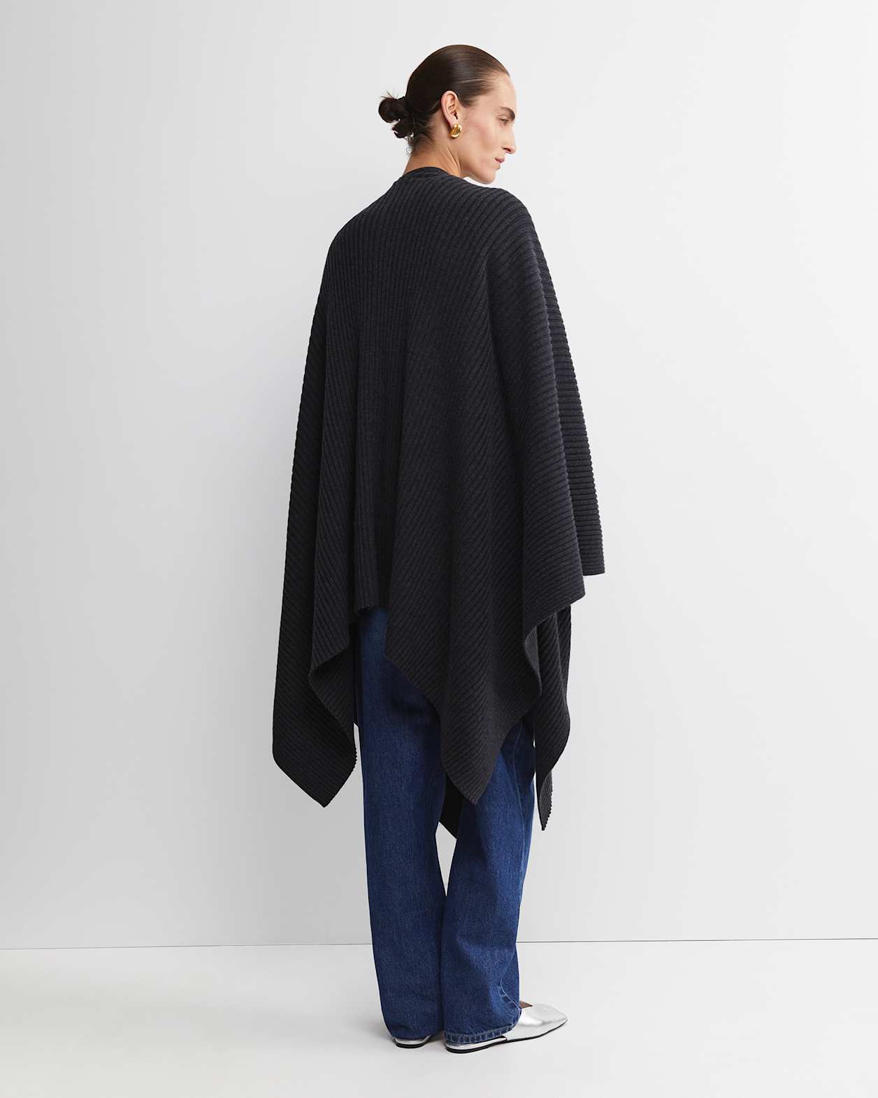 Cassie Knit Poncho in BLACK