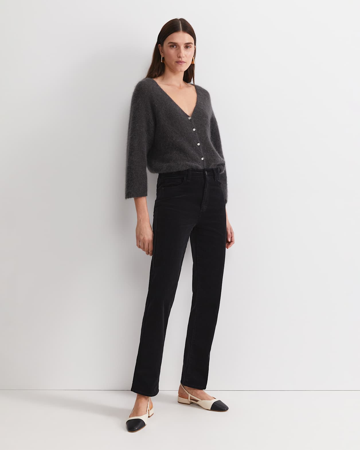 Cleo Straight Cord Jean in BLACK