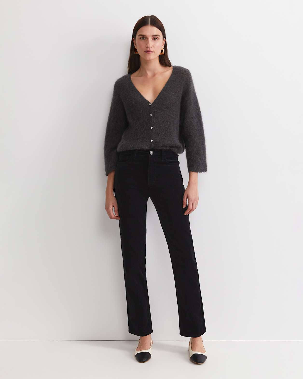 Cleo Straight Cord Jean in BLACK