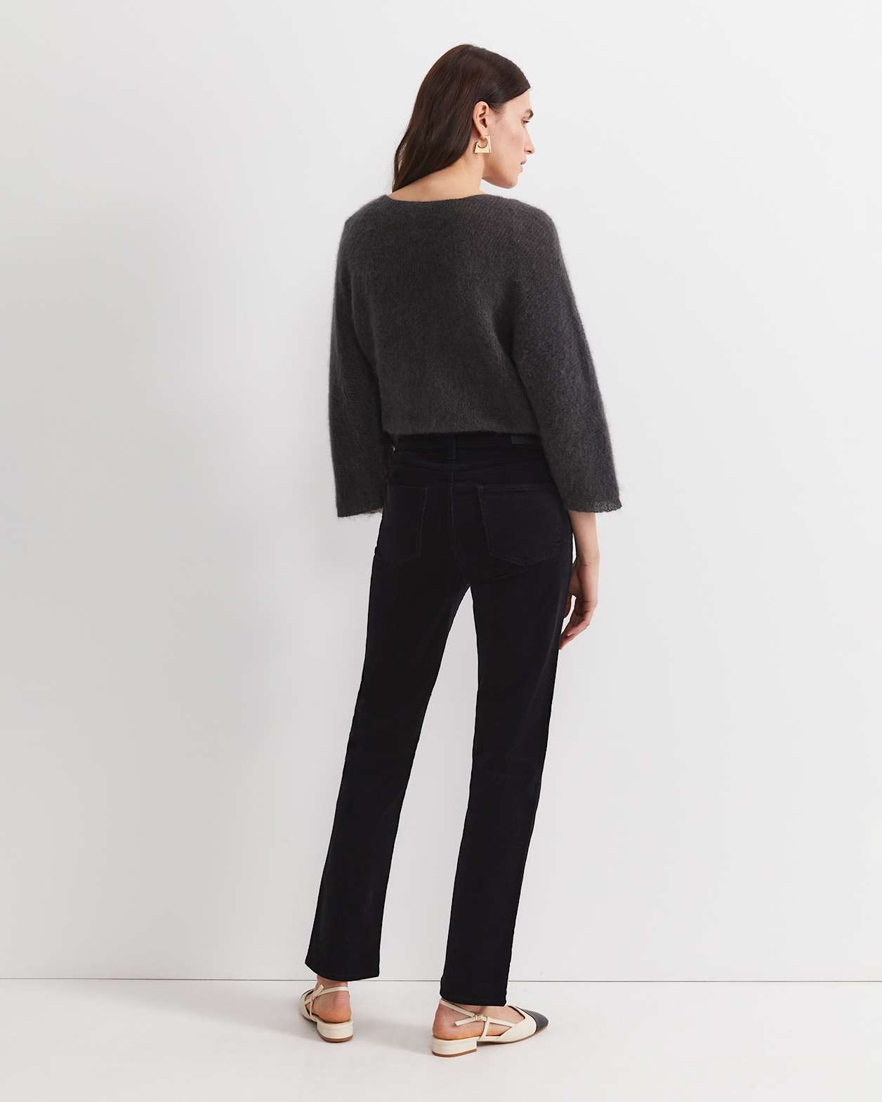 Cleo Straight Cord Jean in BLACK