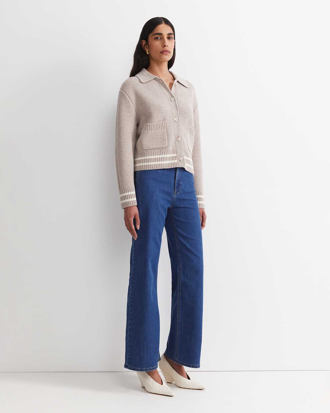 Sunshine Textured Stitch Cardigan in MINK