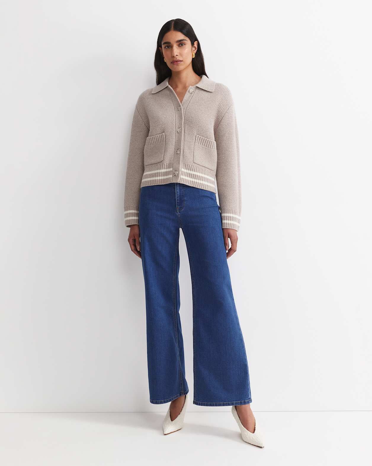 Sunshine Textured Stitch Cardigan in MINK