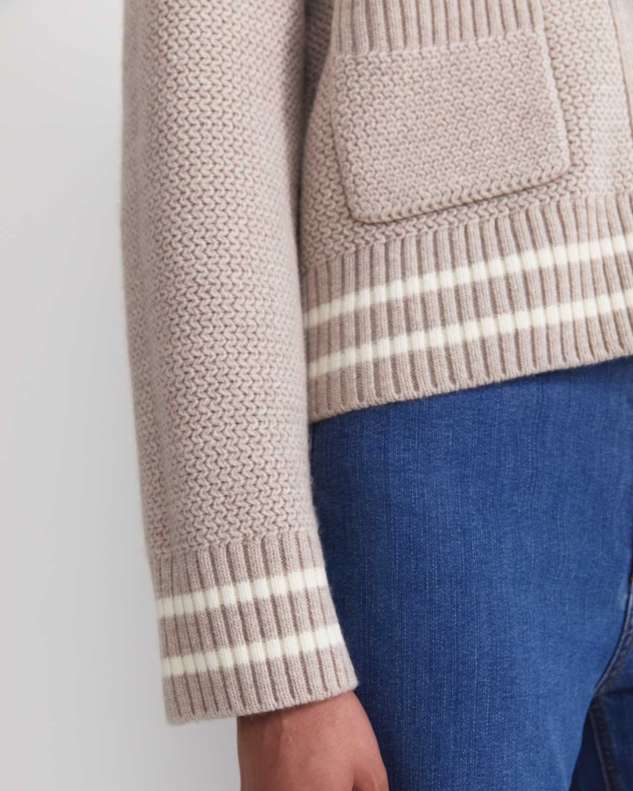 Sunshine Textured Stitch Cardigan in MINK