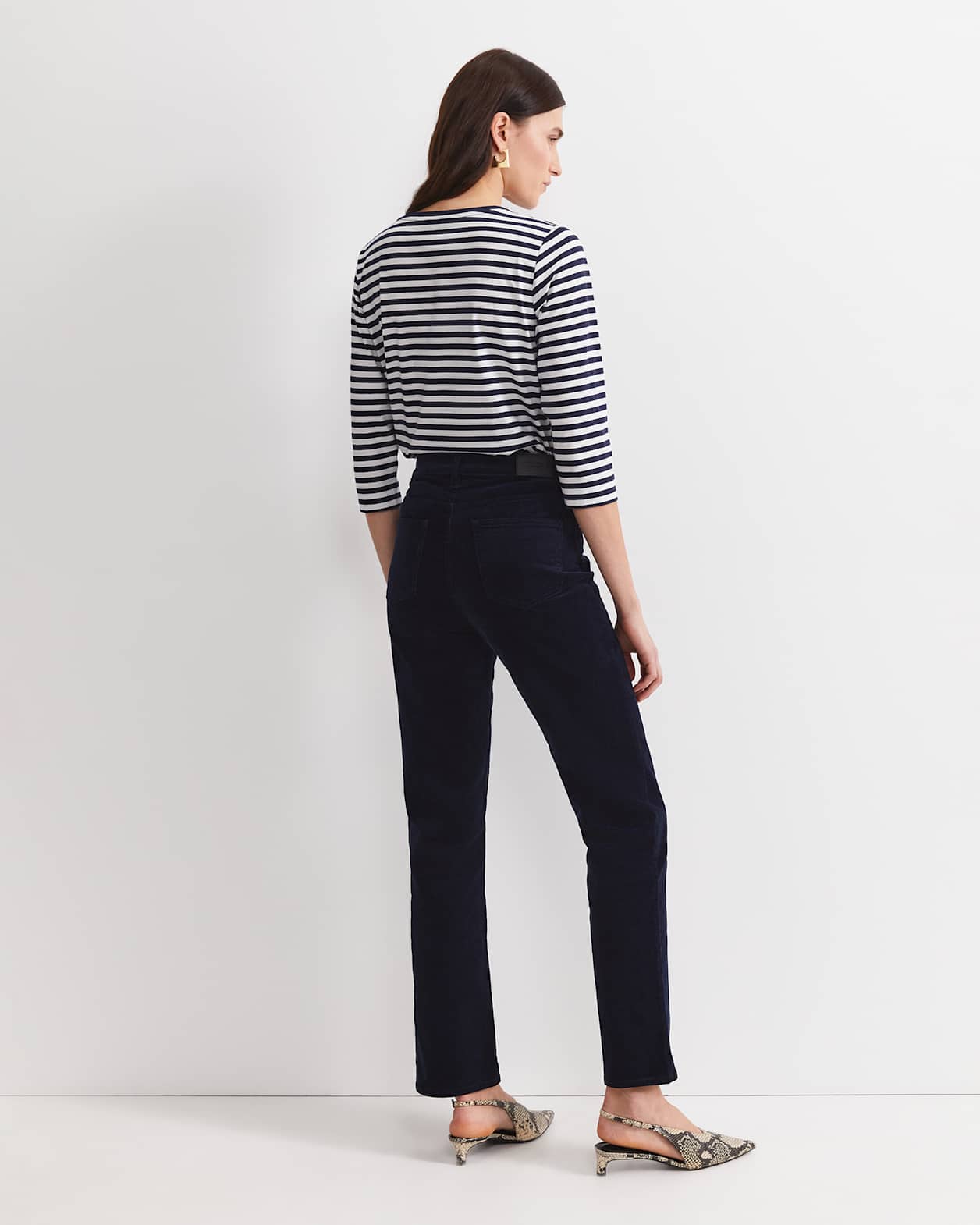 Cleo Straight Cord Jean in NAVY