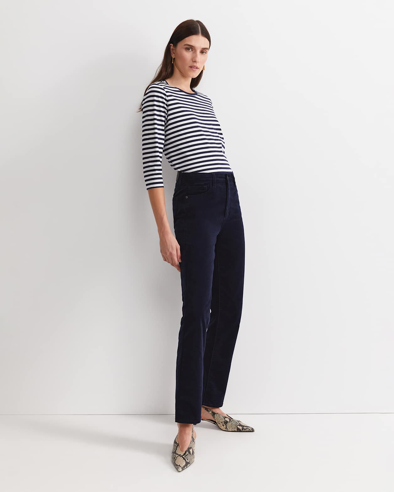 Cleo Straight Cord Jean in NAVY