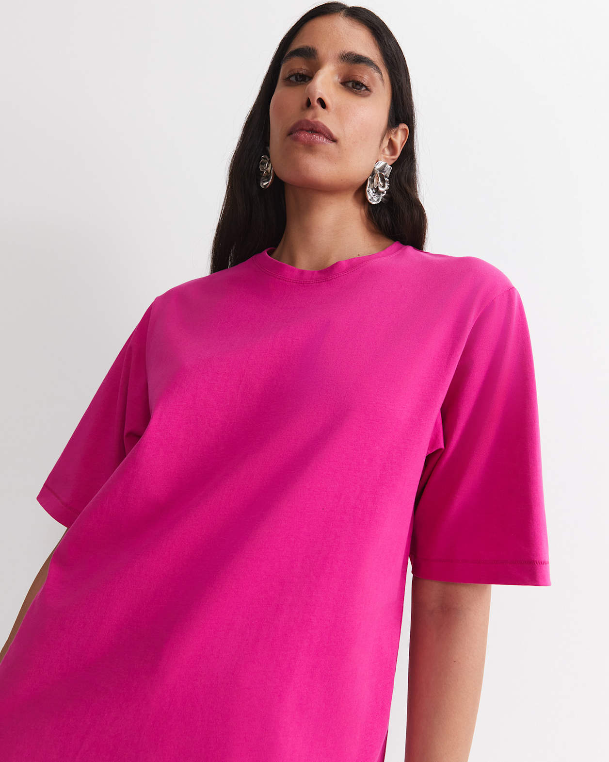 Alice Oversized Cotton T-Shirt in BERRY