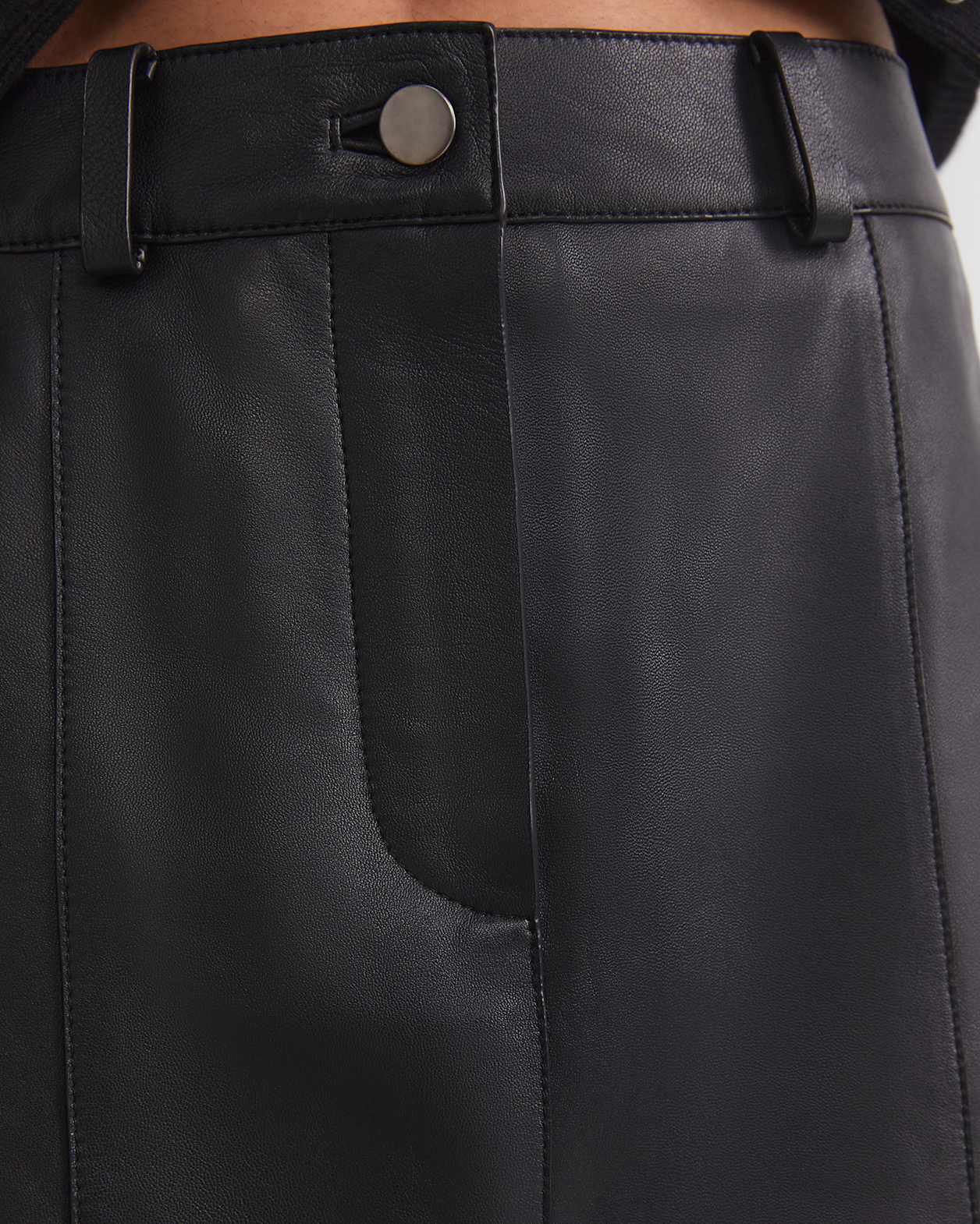 Gemma Leather Mini Skirt in BLACK