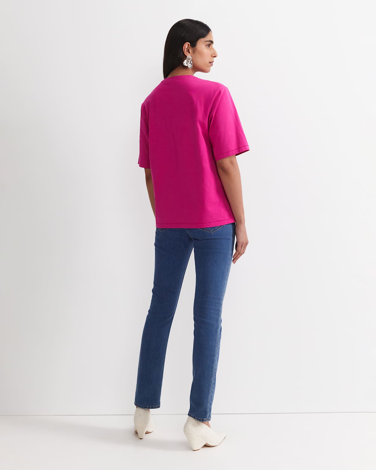 Alice Oversized Cotton T-Shirt in BERRY