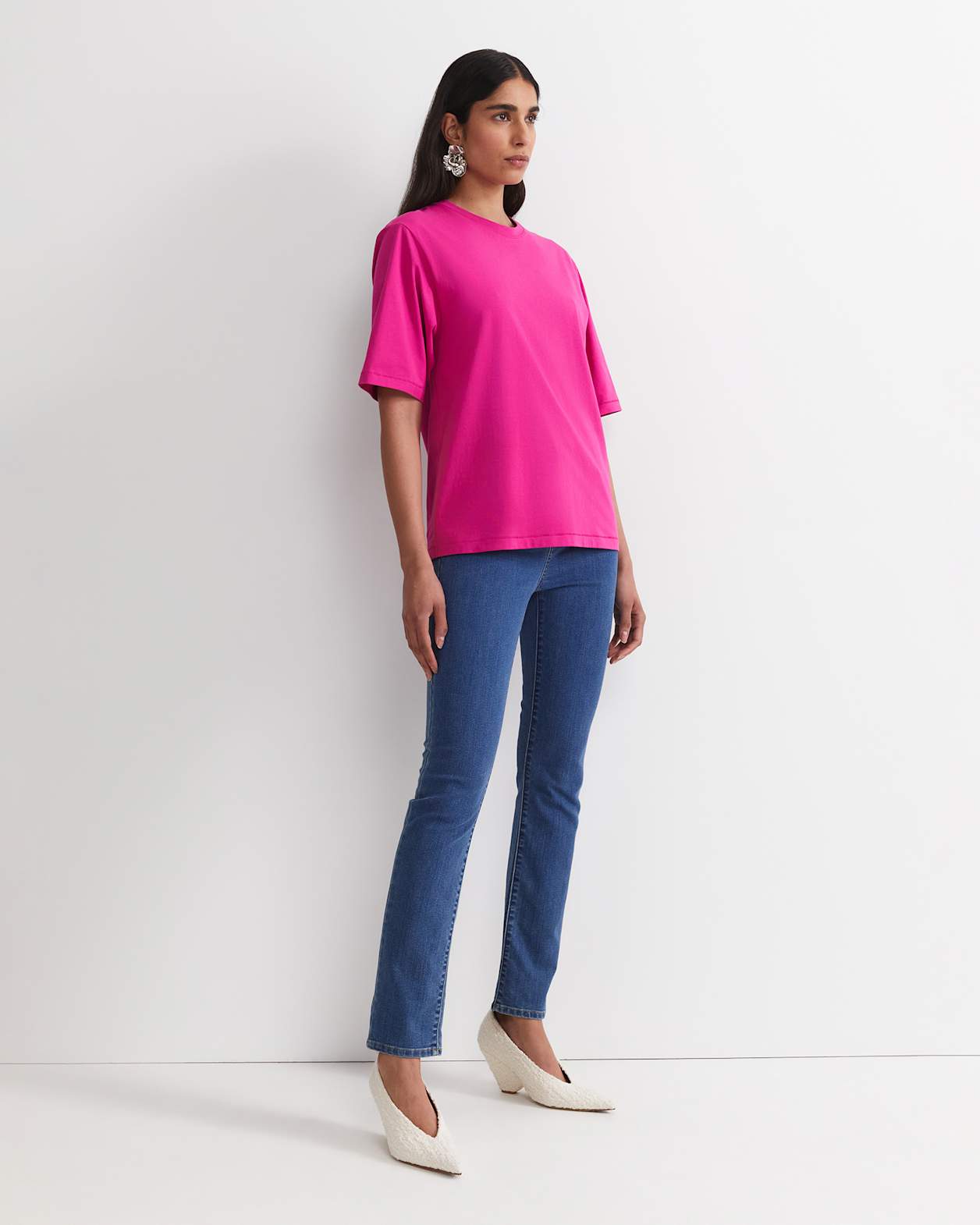 Alice Oversized Cotton T-Shirt in BERRY