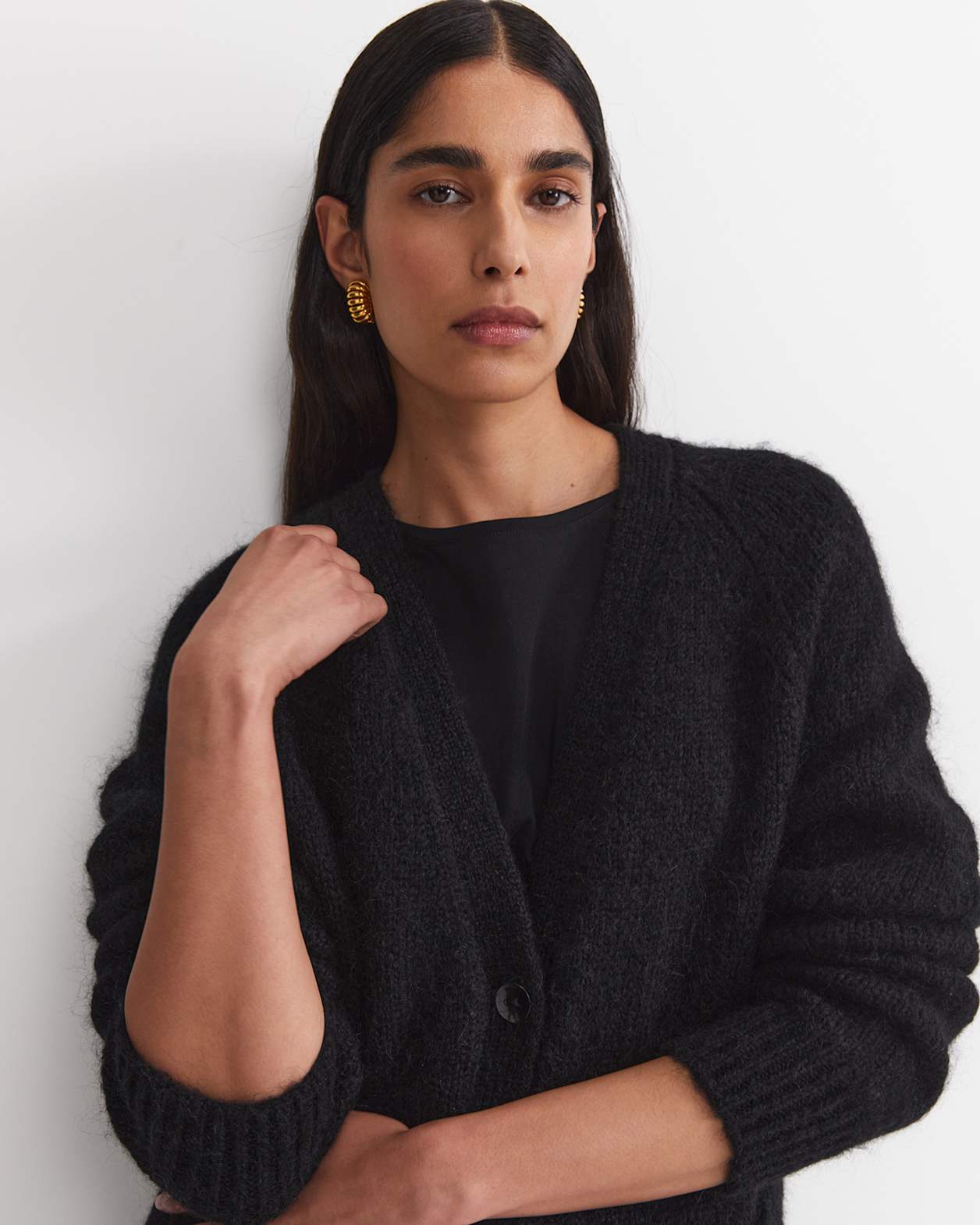 Sarish Cocoon Coatigan in BLACK