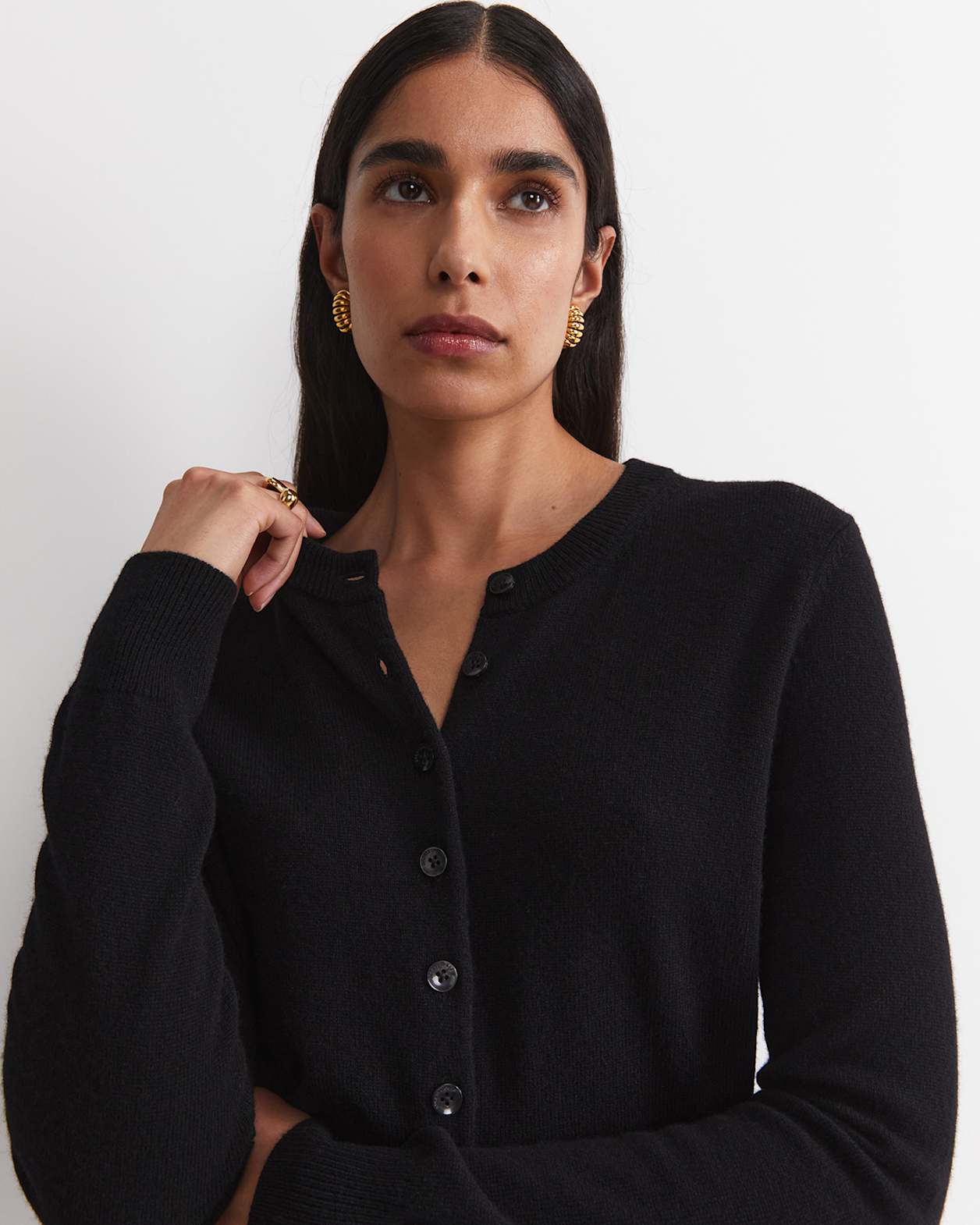 Sunshine Wool Cardigan in BLACK