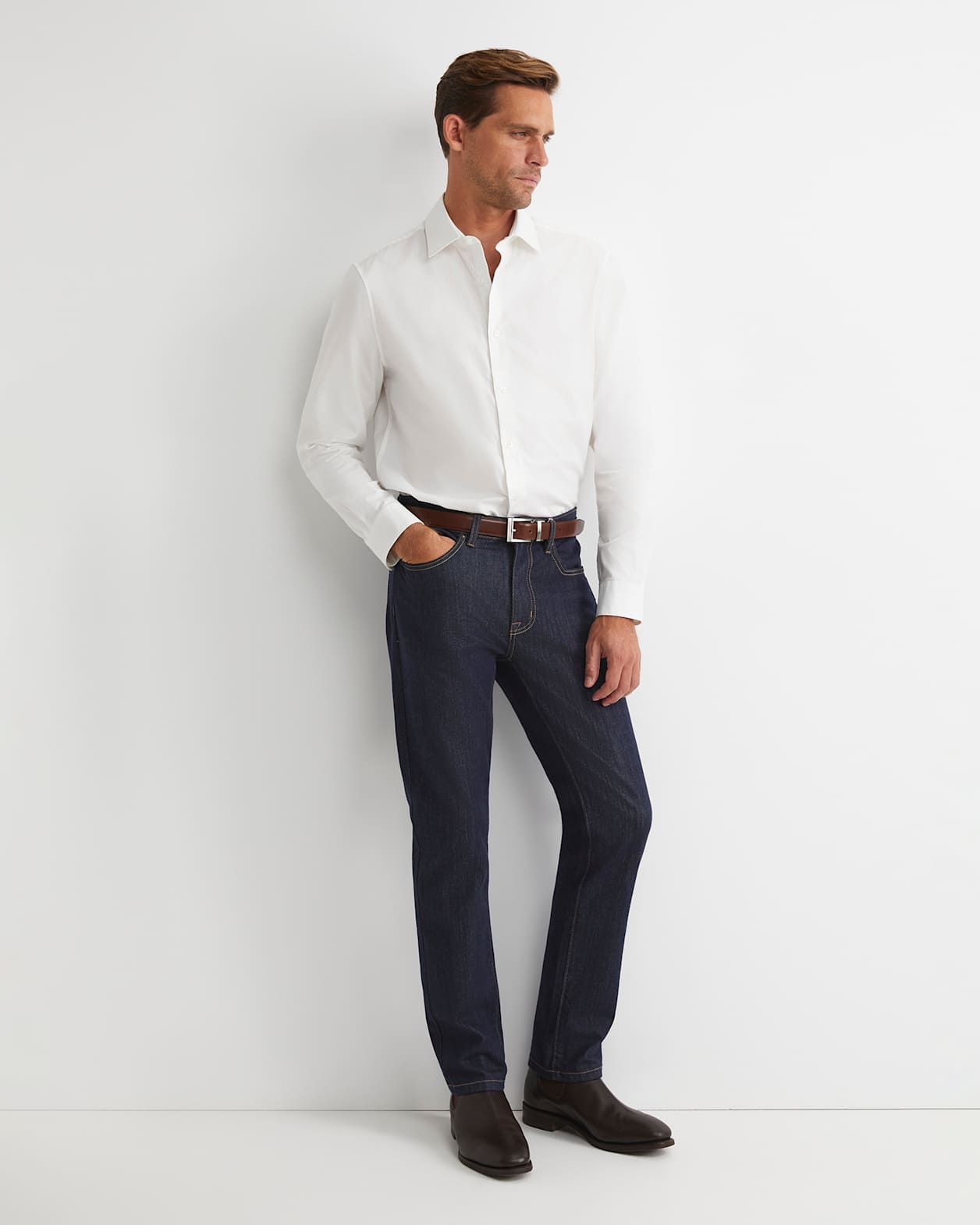 Emile Long Sleeve Dress Shirt in WHITE
