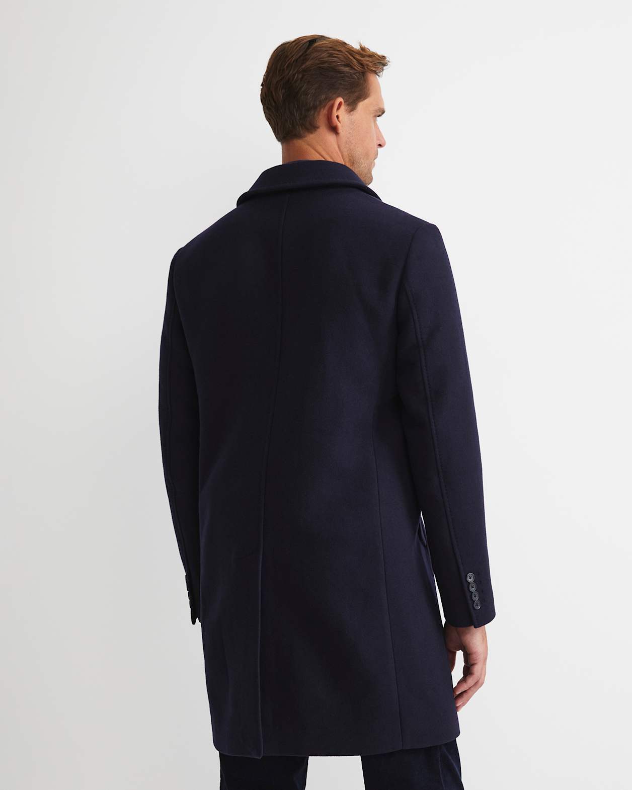 Micah Wool Blend Coat in NAVY