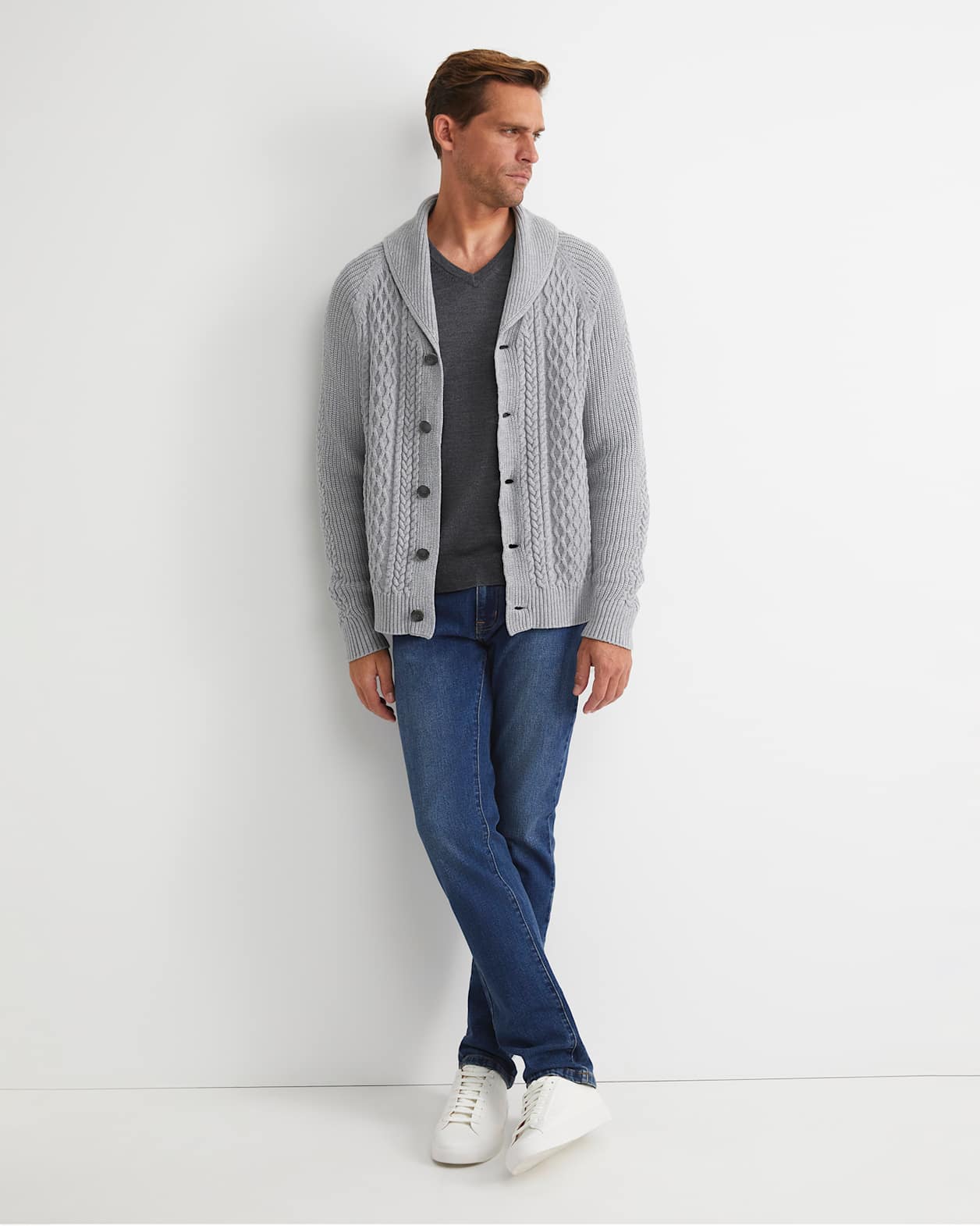 Joshua Cable Cardigan in GREY