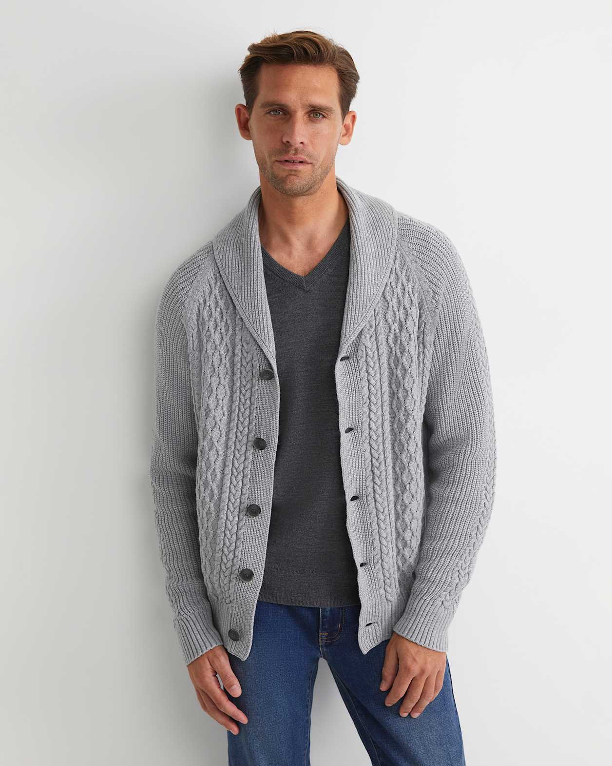 Joshua Cable Cardigan in GREY